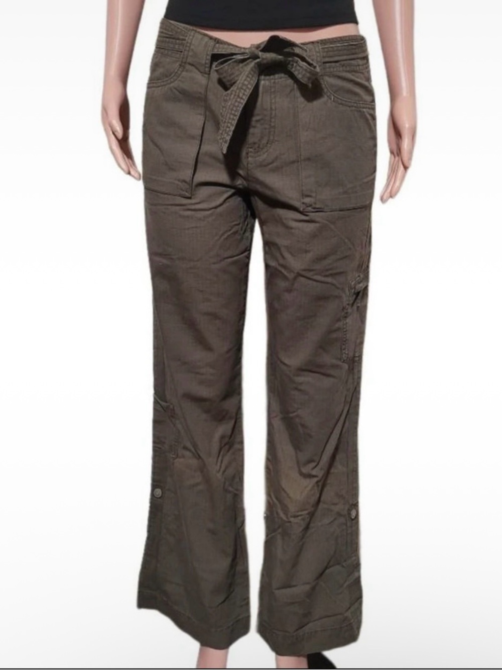 Pulp Women’s Olive Tie-Waist Cargo Pants 8/M - Picture 2 of 8